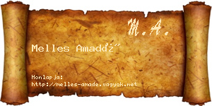 Melles Amadé névjegykártya